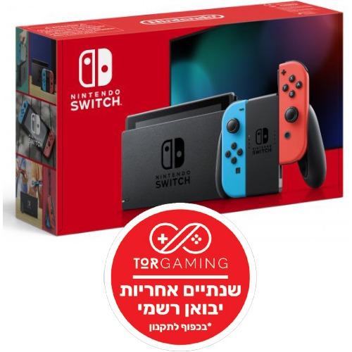 Manno_games קונסולות משחק קונסולת משחק Nintendo Switch 32GB עם Joy Con אדום וכחול - שנה אחריות (ושנה נוספת בריש
